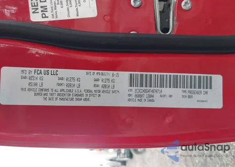 2015 Dodge Charger Se из США, поврежденный, VIN 2C3CDXBGXFH870710